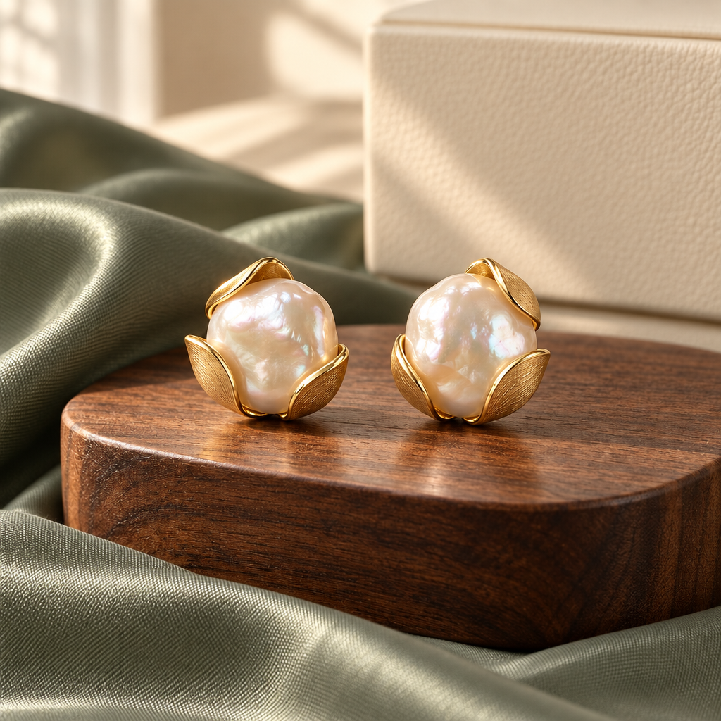 velmoriarl™ Elowen Pearl Cradle Studs