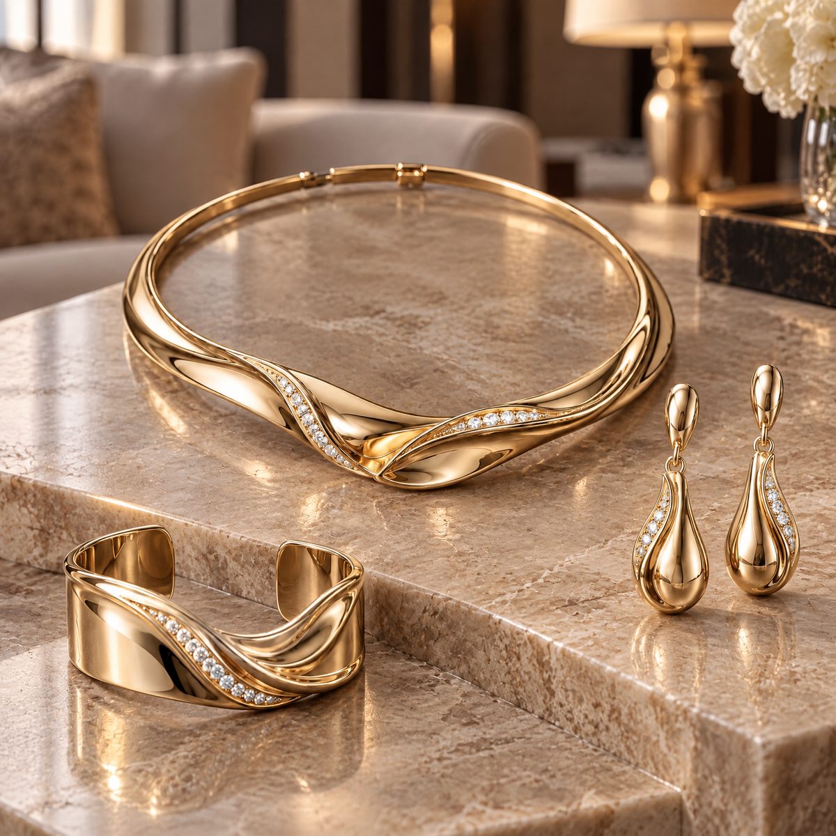 Velmoriarl™ The Set Edit | Valora Sculpted Gold Ensemble