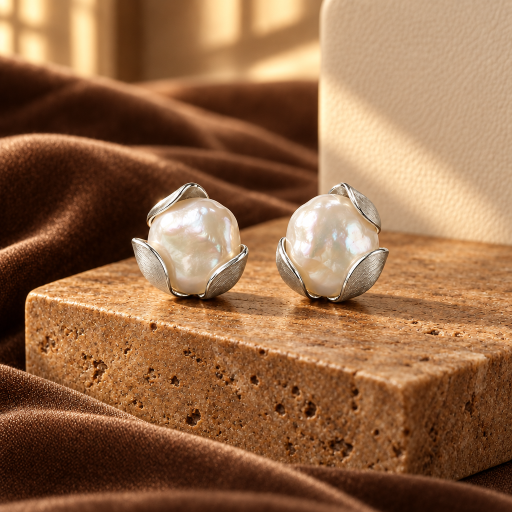 velmoriarl™ Elowen Pearl Cradle Studs