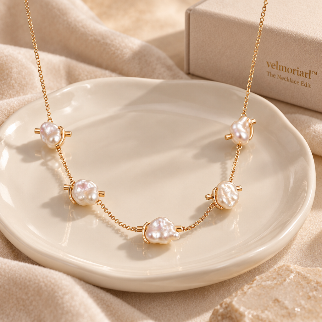 velmoriarl™ Pearl Axis Station Necklace