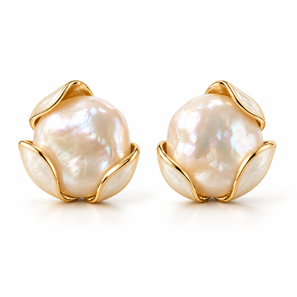 velmoriarl™ Elowen Pearl Cradle Studs