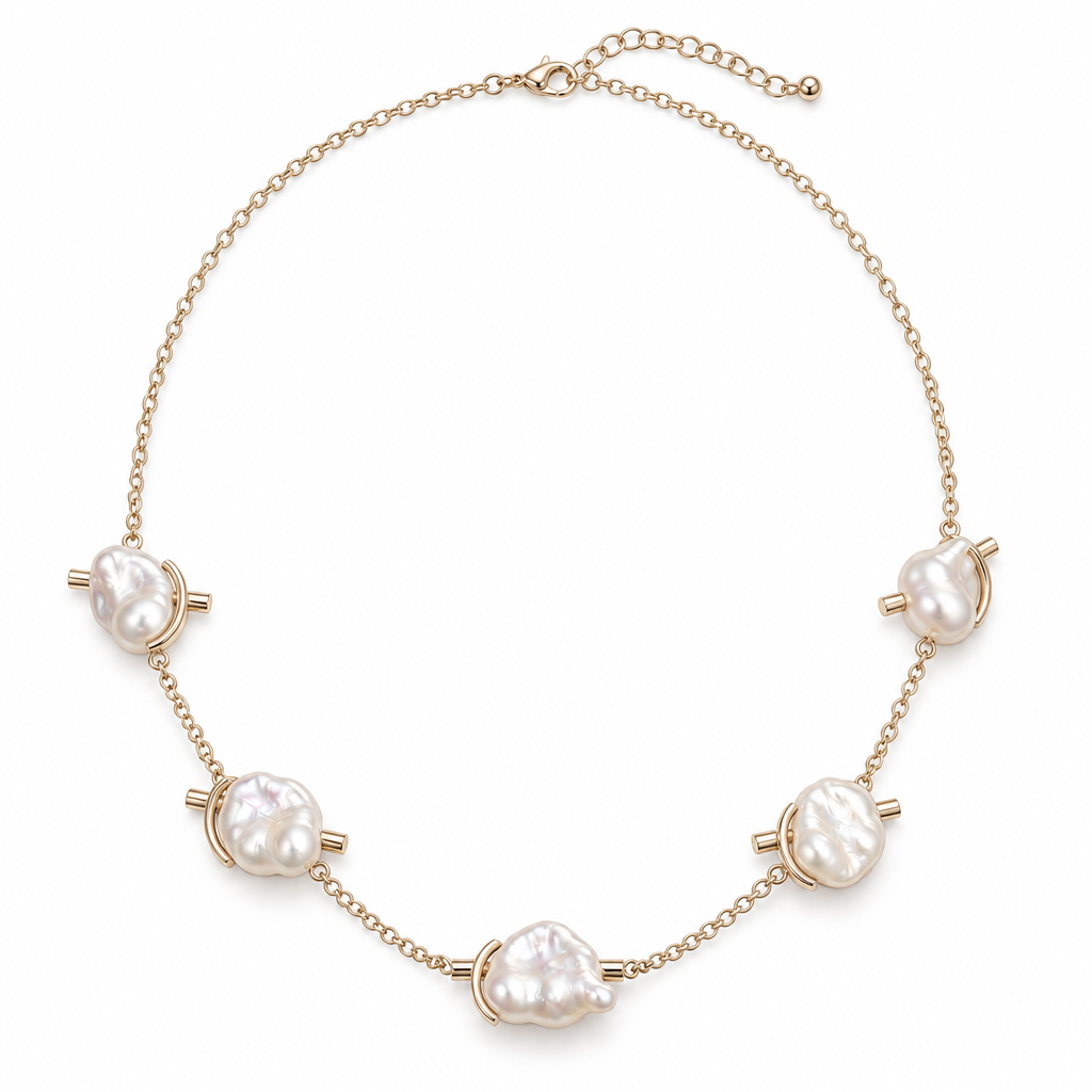 velmoriarl™ Pearl Axis Station Necklace